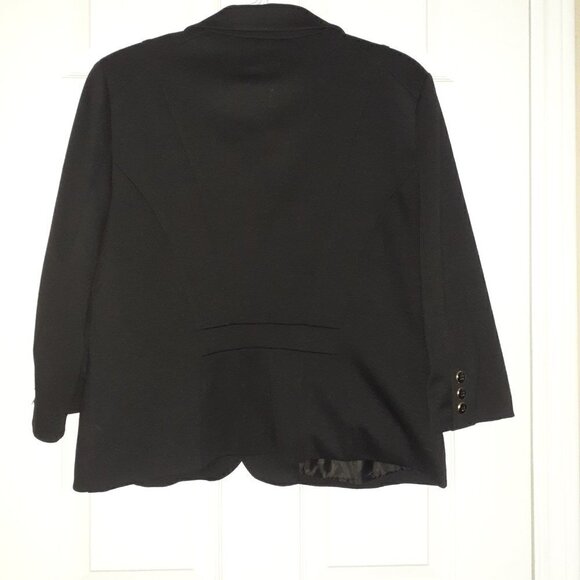Reitmans Women's Size XL Petite Black 3/4 Sleeves Two Button Lined Blazer - Picture 3 of 14